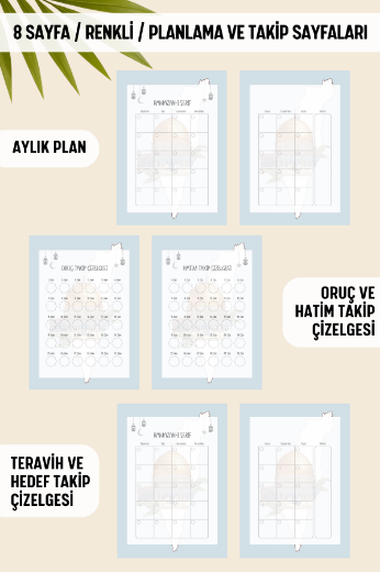 Mescid-i Aksa Ramazan Ajandası, Oruç, Hatim, Teravih, Günlük ve Aylık Planlayıcı resmi
