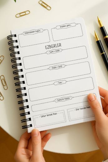 Yeşil Desenli Ramazan Ajandası, Oruç, Hatim, Teravih, Günlük ve Aylık Planlayıcı resmi