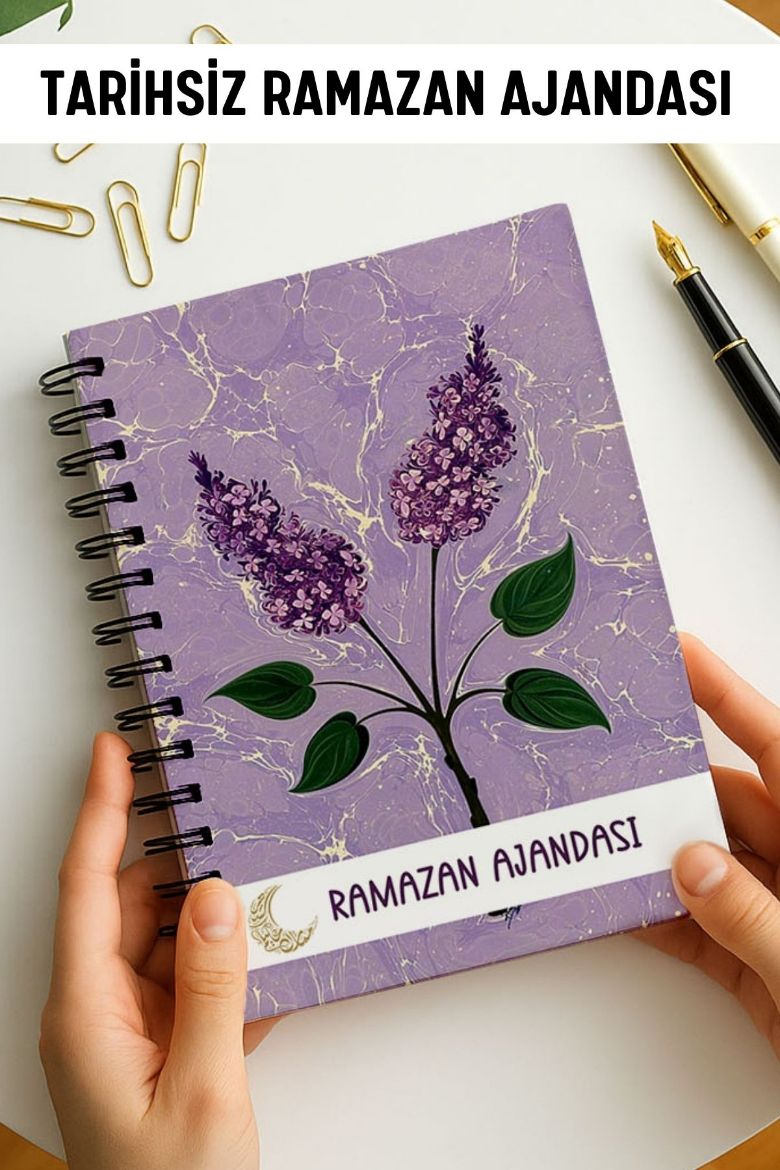 Mor Ebru Ramazan Ajandası, Oruç, Hatim, Teravih, Günlük ve Aylık Planlayıcı resmi