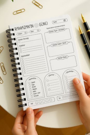 Mor Ebru Ramazan Ajandası, Oruç, Hatim, Teravih, Günlük ve Aylık Planlayıcı resmi
