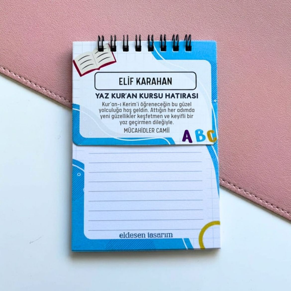 Çocuklu Defter İsme Özel Yaz Kur'an Kursu Hediyesi resmi
