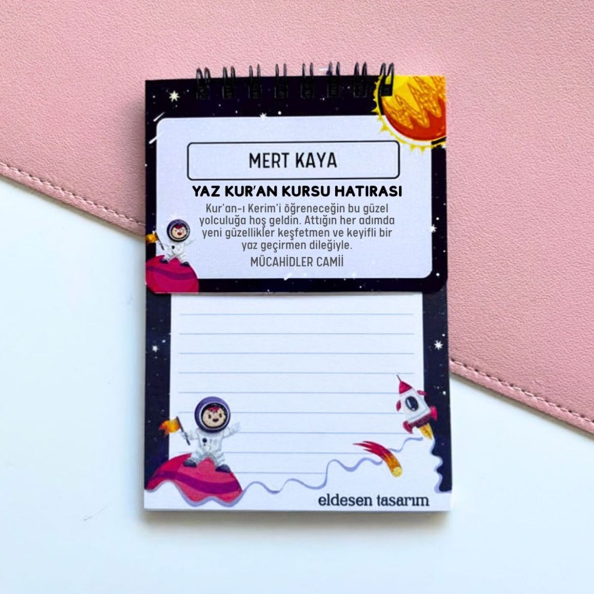 Astronot Defter İsme Özel Yaz Kur'an Kursu Hediyesi resmi