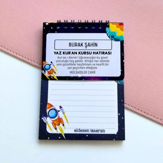 Roketli Defter İsme Özel Yaz Kur'an Kursu Hediyesi resmi