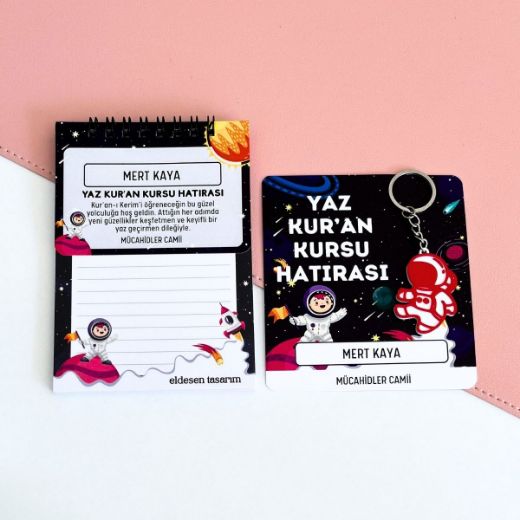 Astronotlu İsme Özel 2'li Set Yaz Kur'an Kursu Hediyesi resmi